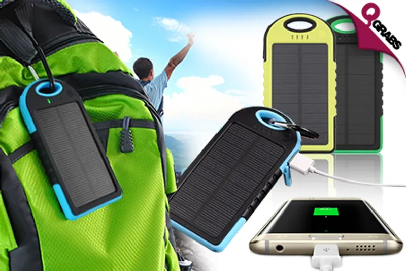 For QR79, Use the Sun Smarter with a Portable Solar Charger Power Bank - Choose from 3 Fun Colors! (QR159 Value)